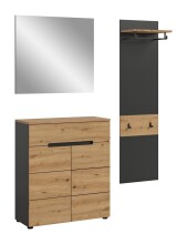 Garderoben-Set >Canu< in Basalt Grau / Artisan -...