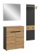 Garderoben-Set >Canu< in Basalt Grau / Artisan - 140x190x37cm (BxHxT)