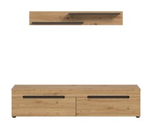 TV-Board >Canu< in Basalt Grau / Artisan - 170x38x33cm (BxHxT)