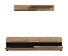 TV-Board >Canu< in Basalt Grau / Artisan - 170x38x33cm (BxHxT)