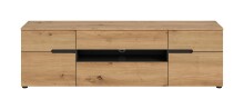 Lowboard >Canu< in Basalt Grau / Artisan - 55x184x44cm (BxHxT)
