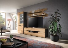 Wohnzimmer-Set >Canu< in Basalt Grau / Artisan - 280x190x44cm (BxHxT)