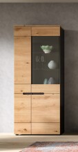 Vitrine >Canu< in Basalt Grau / Artisan - 190x80x37cm (BxHxT)