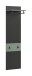 Garderobenpaneel >Canu< in Basalt Grau / Smoke Green - 165x45x29cm (BxHxT)