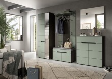 Sitzbank >Canu< in Basalt Grau / Smoke Green - 80x45x37cm (BxHxT)