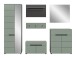 Garderoben-Set >Canu< in Basalt Grau / Smoke Green - 255x190x37cm (BxHxT)