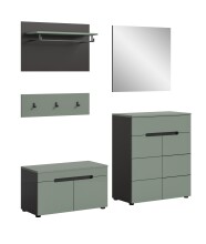 Garderoben-Set >Canu< in Basalt Grau / Smoke Green...