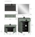 Garderoben-Set >Canu< in Basalt Grau / Smoke Green - 175x190x37cm (BxHxT)
