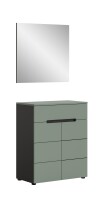 Garderoben-Set >Canu< in Basalt Grau / Smoke Green...