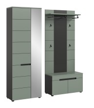 Garderoben-Set >Canu< in Basalt Grau / Smoke Green...