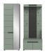 Garderoben-Set >Canu< in Basalt Grau / Smoke Green - 160x190x37cm (BxHxT)