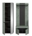 Garderoben-Set >Canu< in Basalt Grau / Smoke Green - 160x190x37cm (BxHxT)