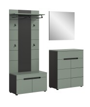 Garderoben-Set >Canu< in Basalt Grau / Smoke Green...