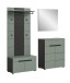 Garderoben-Set >Canu< in Basalt Grau / Smoke Green - 175x190x37cm (BxHxT)