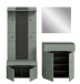 Garderoben-Set >Canu< in Basalt Grau / Smoke Green - 175x190x37cm (BxHxT)