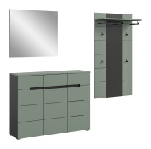 Garderoben-Set >Canu< in Basalt Grau / Smoke Green...