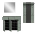 Garderoben-Set >Canu< in Basalt Grau / Smoke Green - 215x190x37cm (BxHxT)