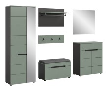 Garderoben-Set >Canu< in Basalt Grau / Smoke Green...