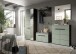 Garderoben-Set >Canu< in Basalt Grau / Smoke Green - 255x190x37cm (BxHxT)
