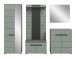 Garderoben-Set >Canu< in Basalt Grau / Smoke Green - 255x190x37cm (BxHxT)