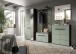 Garderoben-Set >Canu< in Basalt Grau / Smoke Green - 255x190x37cm (BxHxT)