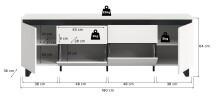 Lowboard >Tomasa< in Weiß - 188x65x36cm (BxHxT)