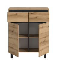 Kommode >Tomasa< in Evoke Oak - 80x99x36cm (BxHxT)