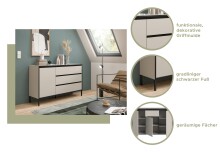 Sideboard >Tron< in kaschmir - 136x83x38cm (BxHxT)