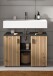 Waschbeckenunterschrank >Mone< in Basalt / Artisan Oak - 80x59x30cm (BxHxT)