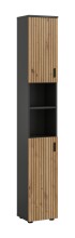 Hochschrank >Mone< in Basalt / Artisan Oak -...