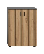 Hochschrank >Mone< in Basalt / Artisan Oak -...