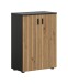 Hochschrank >Mone< in Basalt / Artisan Oak - 60x81x30cm (BxHxT)