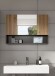 Badezimmerspiegelschrank >Mone< in Basalt / Artisan Oak - 80x55x17cm (BxHxT)