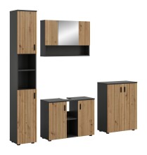Badezimmer-Set >Mone< in Basalt / Artisan Oak - 200x192x30cm (BxHxT)