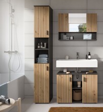 Badezimmer-Set >Mone< in Basalt / Artisan Oak -...