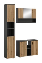 Badezimmer-Set >Mone< in Basalt / Artisan Oak - 125x192x30cm (BxHxT)