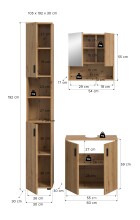 Badezimmer-Set >Mone< in artisan oak - 105x192x30cm (BxHxT)