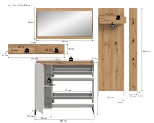 Garderoben-Set >Drive< in Weiß - 192x236x32cm (BxHxT)