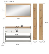 Garderoben-Set >Drive< in Weiß - 192x172x32cm (BxHxT)