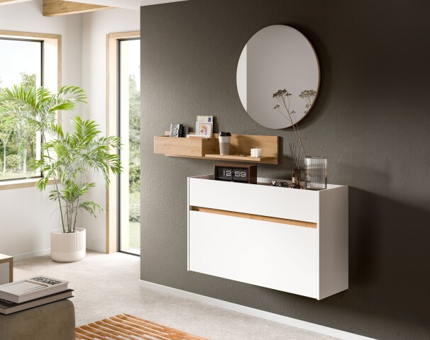 Garderoben-Set >Drive< in Weiß - 197x140x32cm (BxHxT)