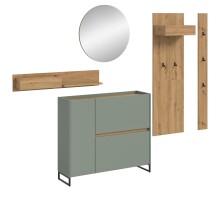 Garderoben-Set >Drive< in Salbei - 197x236x32cm (BxHxT)