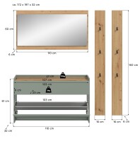 Garderoben-Set >Drive< in Salbei - 192x172x32cm (BxHxT)