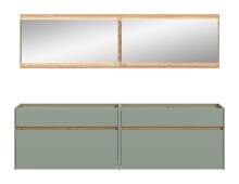 Garderoben-Set >Drive< in Salbei - 192x220x32cm (BxHxT)