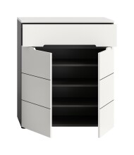 Schuhkommode >Canu< in Basalt Grau / Weiß - 80x94x37cm (BxHxT)