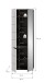 Garderobenschrank >Canu< in Basalt Grau / Weiß - 65x190x37cm (BxHxT)