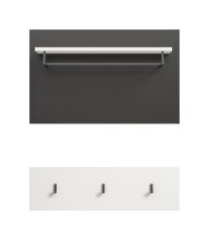 Garderobenpaneel >Canu< in Basalt Grau / Weiß - 80x73x27cm (BxHxT)