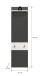 Garderobenpaneel >Canu< in Basalt Grau / Weiß - 45x165x29cm (BxHxT)
