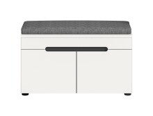 Sitzbank >Canu< in Basalt Grau / Weiß - 80x45x37cm (BxHxT)