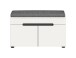 Sitzbank >Canu< in Basalt Grau / Weiß - 80x45x37cm (BxHxT)
