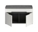 Sitzbank >Canu< in Basalt Grau / Weiß - 80x45x37cm (BxHxT)